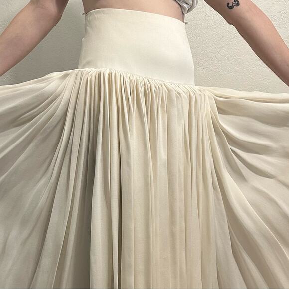 The Row Tina Skirt in Natural size US 2 Dramatic Accordion Style Pleating - Picture 5 of 15